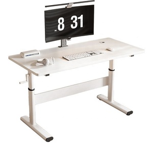Estación de trabajo con manivela manual de Color personalizado, escritorio de elevación con escritorio de madera rústica, mesa de ordenador de PC De Pie ajustable a la venta - Product Image 1