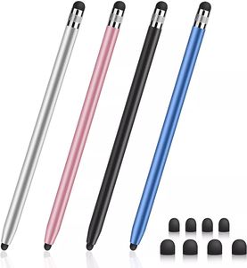 タブレット用タッチペンユニバーサルペンシル容量性スタイラスダブルデュアルシリコンヘッドiPadAndroidスマートフォン用 - Product Image 2