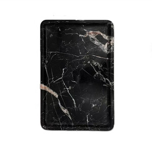 Sản Xuất Tại Trung Quốc Bắc Âu Tùy Chỉnh Đá Cẩm Thạch Bột Ban Sang Trọng Tự Làm Hình Chữ Nhật Đen Đá Cẩm Thạch Khay Sắp Xếp Bàn Khay Lưu Trữ - Product Image 4