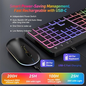 2.4G Full Size Ergonomic <strong>Keyboard</strong> Slim RGB <strong>Mouse</strong> Silent Wireless <strong>Keyboard</strong> and <strong>Mouse</strong> Combo With Backlit for Windows/MAC PC Laptop - Product Image 4