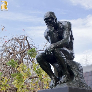 Cuộc sống kích thước thiết kế cổ điển nổi tiếng bức tượng Đồng suy nghĩ người đàn ông điêu khắc để bán - Product Image 5