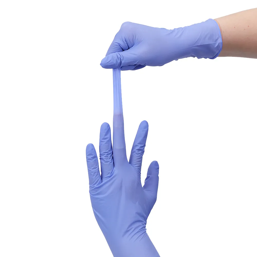 Guantes desechables de nitrilo azul hielo para examen médico, a precio de fábrica, para trabajo con pantalla táctil, disponible en EE. UU.