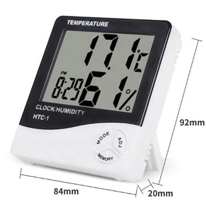 Medidor de temperatura y humedad con pantalla LCD Digital, reloj multifunción, termómetro de habitación, higrómetro, medidor de temperatura y humedad, 2 unidades