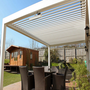 2-20% Discount <strong>10</strong> <strong>X</strong> 20 Wall Mounted Louvered Pergola Roof Extension Over Patio Out House <strong>Shed</strong> Motorized Metal Framed Gazebo - Product Image 2
