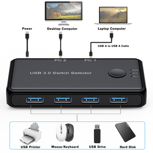 2x4 USB 3,0 Switch Hub Selector 2 computadoras Compartir 4 puertos USB 3,0 Conmutador KVM USB para PC Ratón Teclado Impresora Escáner... - Product Image 3