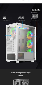 PCケースR12ホワイトメタルメッシュゲームキャビネットケースAtx ITXマザーボードミドルタワーPCコンピュータケース - Product Image 4