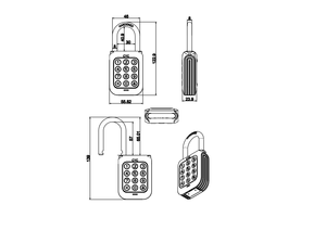 Nummer Code Lock Digital Wasserdichtes quadratisches Vorhänge schloss Kombination Vorhänge schlösser Abdeckung Zubehör Zugangscode Verriegelte Sicherheits tür - Product Image 5