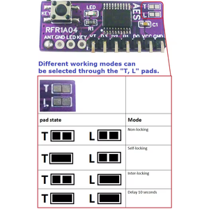 RFT1C04 decodifica remoto DC 3.3V 5V 4CH codifica codifica modulo di controllo 433M ASK OOK RF scheda ricetrasmettitore <span class=keywords><strong>Wireless</strong></span>