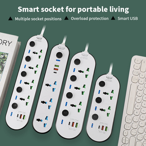 2 metre bakır tel dişi uçlu uzatma kablosu 4 çıkışları 3 USB portları ile anahtarları soket 3 Port fiş uzatma soket - Product Image 2