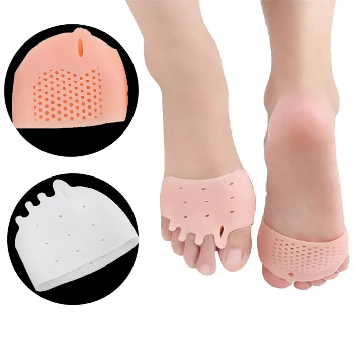 Almohadillas de silicona para el antepié, separador de dedos, cojín para aliviar el dolor, zapatos, Corrector de Hallux Valgus, plantillas de Gel, cojín para el antepié para zapatos