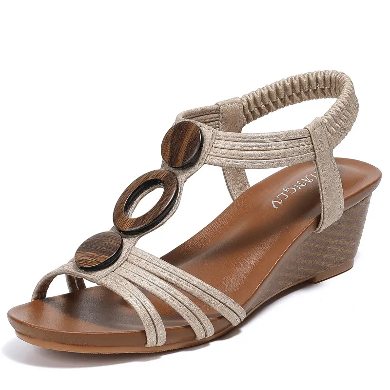 Sandali con tacco alto Casual comodi di nuova moda per donna sandali con plateau Open Toe sandali con zeppa a bocca di pesce