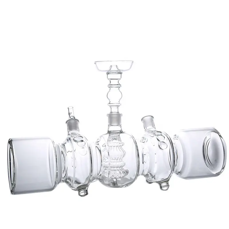 Vidro transparente luxuoso mp5x natal edição narguilé atacado chicha eua popular mesa shisha