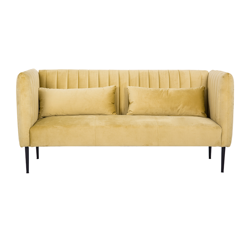 European Style Yellow Velvet Sofa Cama High Arm Fashion Design Live Room Sofa Bed with Pillows Foldable Furniture Modern