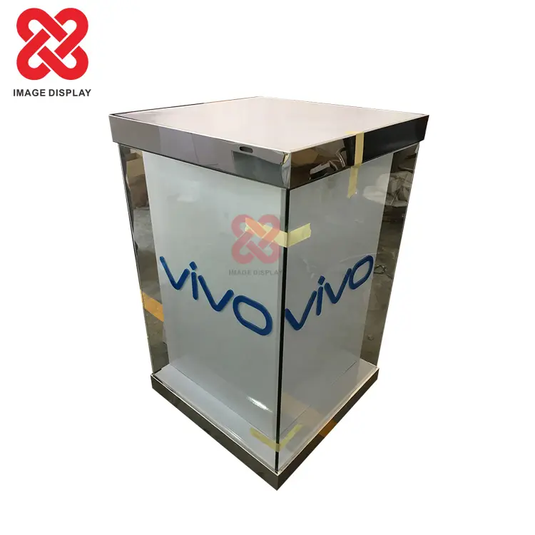 VIVO/OPPO/HUAWEI/MI/SAMSUNG-vitrina de cristal con soporte de esquina, alta calidad
