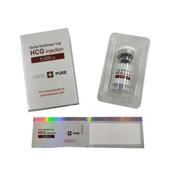 Peptides musculation hcg 5000iu boîte de flacon d'injection boîte d'emballage et étiquettes