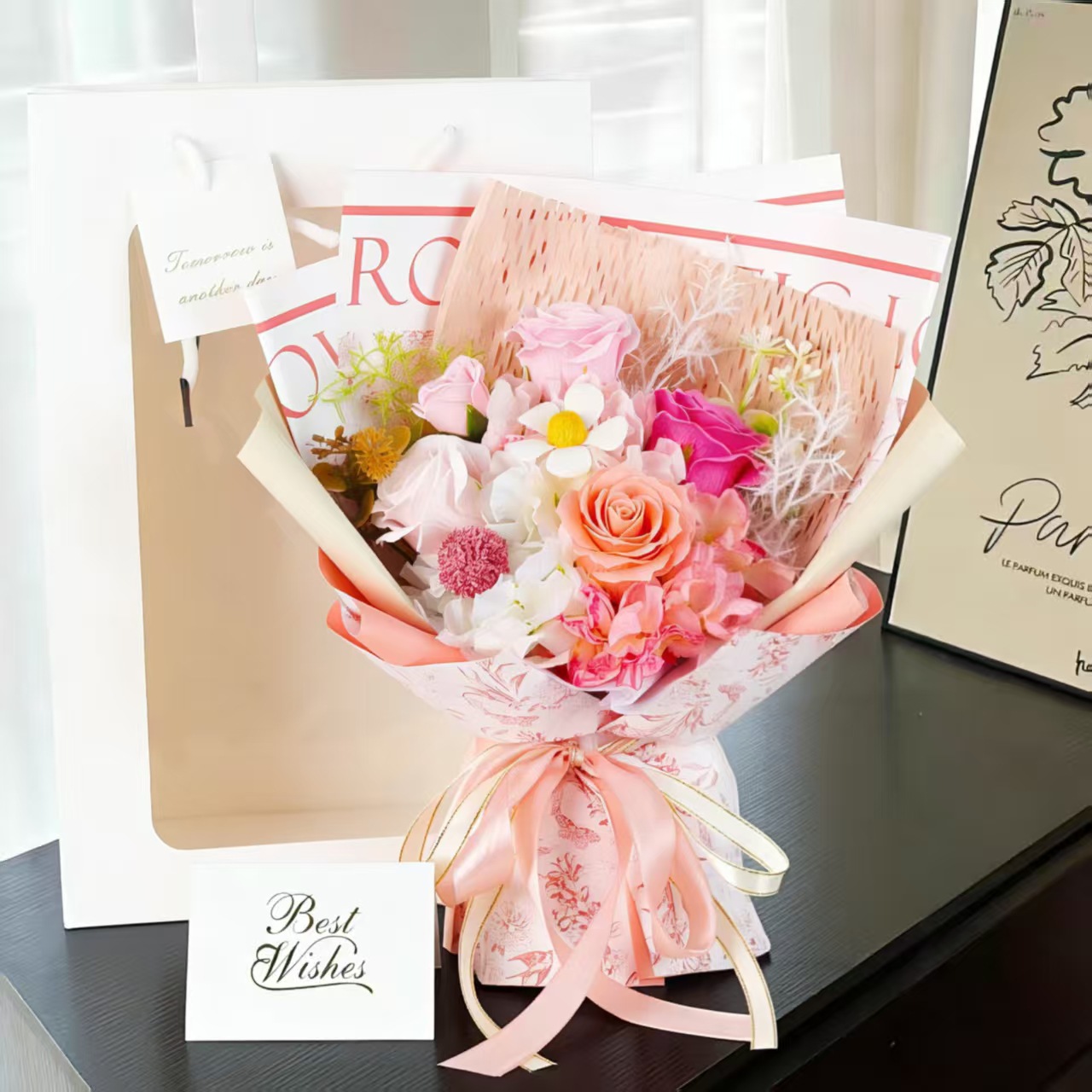 Fleur rose d'hortensia