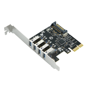 การ์ดขยาย PCIe 5Gbps ไปยัง4พอร์ต USB3.2 USB3.1 USB3.0 Gen 1พร้อมตัวยึดครึ่งโปรไฟล์ต่ำ - Product Image 1