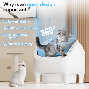 2025 en çok satan tam otomatik akıllı Pet kum kabı açık kendini temizleme kedi çöp tuvalet çift güvenlik sensörleri ile - Product Image 2