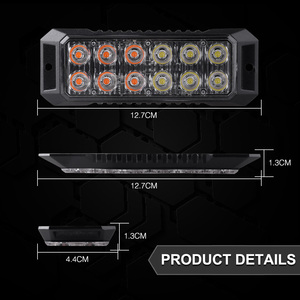 LED-<span class=keywords><strong>12K</strong></span> DC12-24V uyarı acil durum elektronik flaşı kamyon motosiklet lambası yan yanıp sönen 12led uyarı ışığı