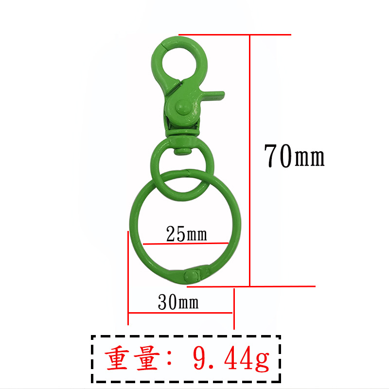 GTQ70C2070x30mm Green Round Hook Book Ring Alloy