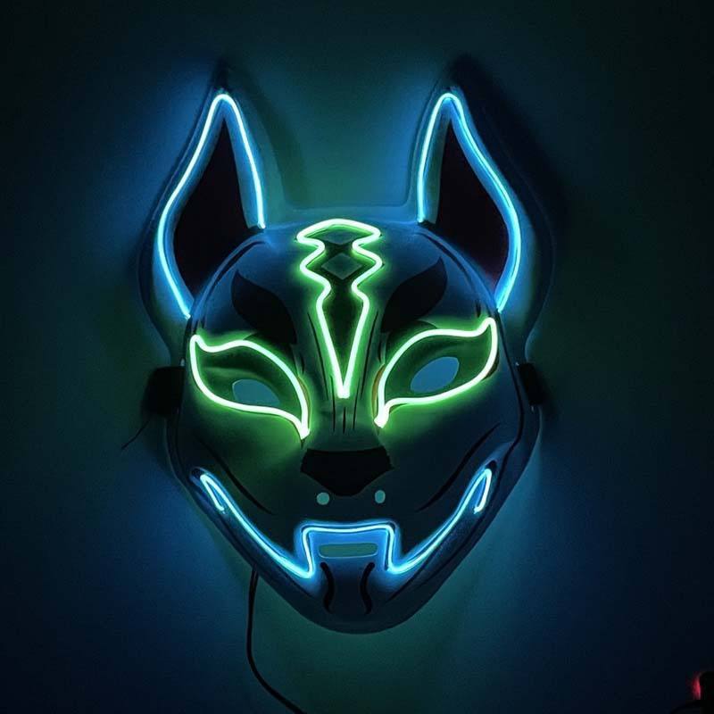 Bicolor lumineux fortnite ciel renard-bleu glace + vert fluorescent