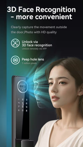 Vendita globale TUYA Smart Lock elettronico automatico 4D riconoscimento facciale Video intercom RFID Password per impronte digitali Smart serrature porta - Product Image 5