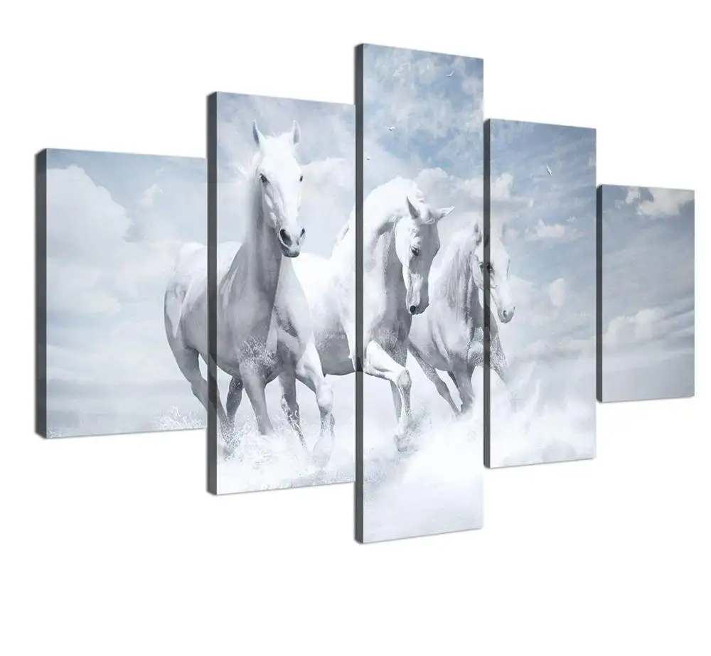 Papel de parede, pintura de cavalo corrida personalizada impressão de tela nórdica decoração da china atacado 3d imagem bonita cenário moderno