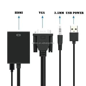 1080P VGA Male to <strong>HDMI</strong> Female Converter for Computer Desktop <strong>Laptop</strong> PC Monitor Projector HDTV with Audio - Product Image 5