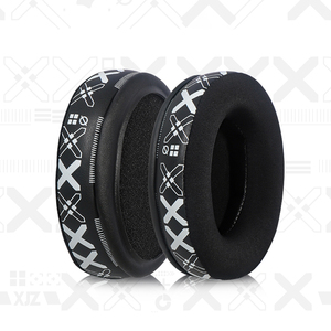Replacement Protein Leather Printing Earpads for HyperX Cloud1/<strong>I</strong>/<strong>2</strong>/II/3/III/Pro Core <strong>Alpha</strong> <strong>AlphaS</strong> Flight Stinger Mix Headsets - Product Image 1