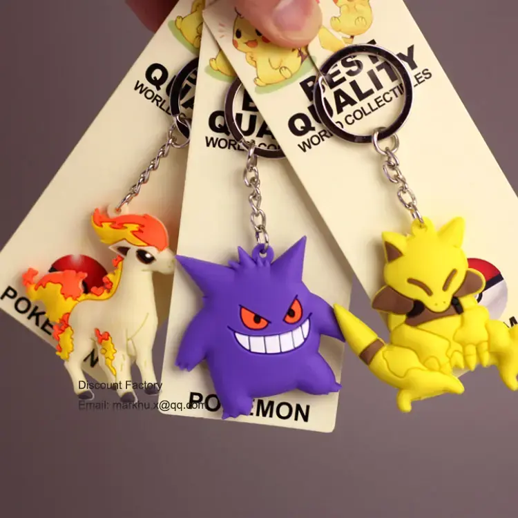 Bán Chạy Móc Khóa Hoạt Hình Pokemon Bằng Cao Su PVC Mặt Dây Chuyền Móc Khóa Pokemon Bằng Silicon Pika Chu