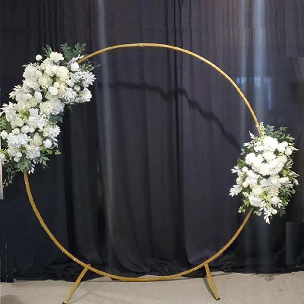 Bunga buatan persegi lengkungan latar belakang pernikahan pipa baja kosong lengkungan pernikahan pesta Natal tempat duduk