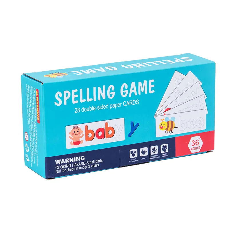 Juego de palabras con letras Montessori educativo temprano 26 alfabeto inglés juego de práctica de ortografía juegos de ortografía 3-6 años