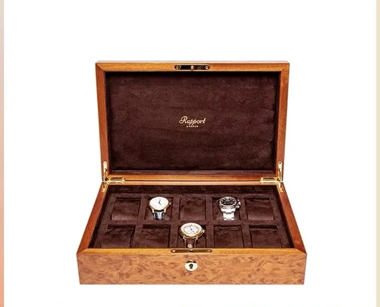 Holzuhr-Display Luxus-Verpackungs box für Uhrengehäuse Benutzer definierte Schubladen-Uhren box