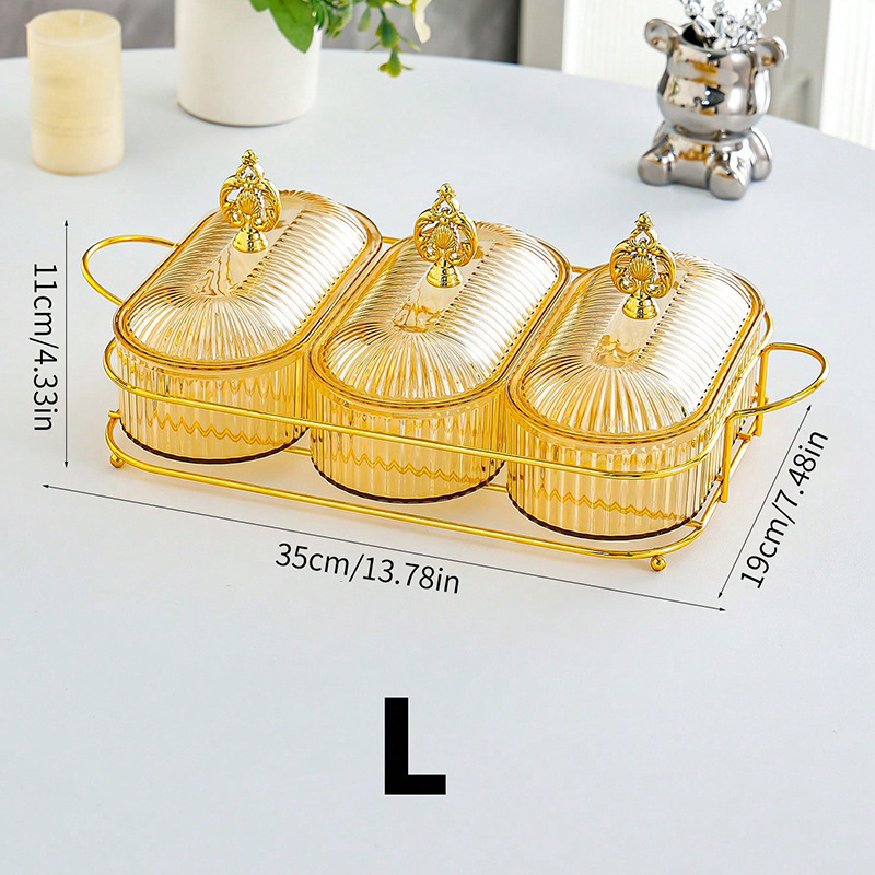 Amber oval dish with lid L