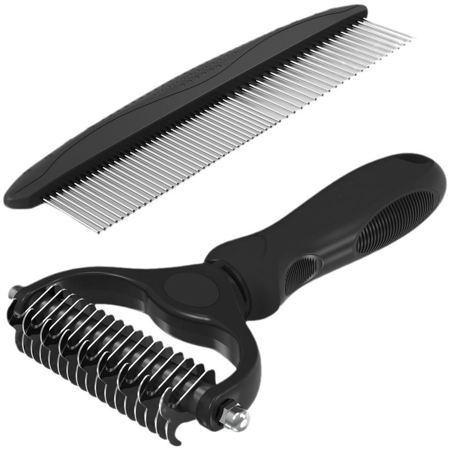 Pettine per capelli + pettine per nodi aperti nero