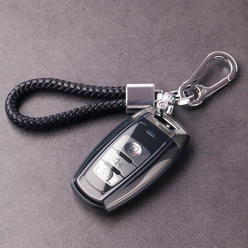 jeu de clés noires transparentes-corde à 8 caractères