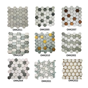 Sang Trọng Hình Lục Giác 3D Thiết Kế Gạch <span class=keywords><strong>Mosaic</strong></span> Đá Cẩm Thạch Hiện Đại Sàn Gỗ Phong Cách Cho Ban Công Mặt Đất Sàn Hồ Bơi Cho Phòng Khách Ứng Dụng - Product Image 1