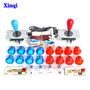 Kit de bricolaje de gabinete de Arcade de retardo cero, tira de LED de 5V, copia SANWA, botón pulsador transparente, Joystick, 2 jugadores, moneda USB a PC, Raspberry Pi - Product Image 1