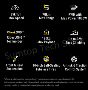 Original Ninebot by <strong>Segway</strong> Max G2 Electric Kick Scooter 1000W Powerful 35km/h Speed 70Km Max Range Kickscooter - Product Image 5
