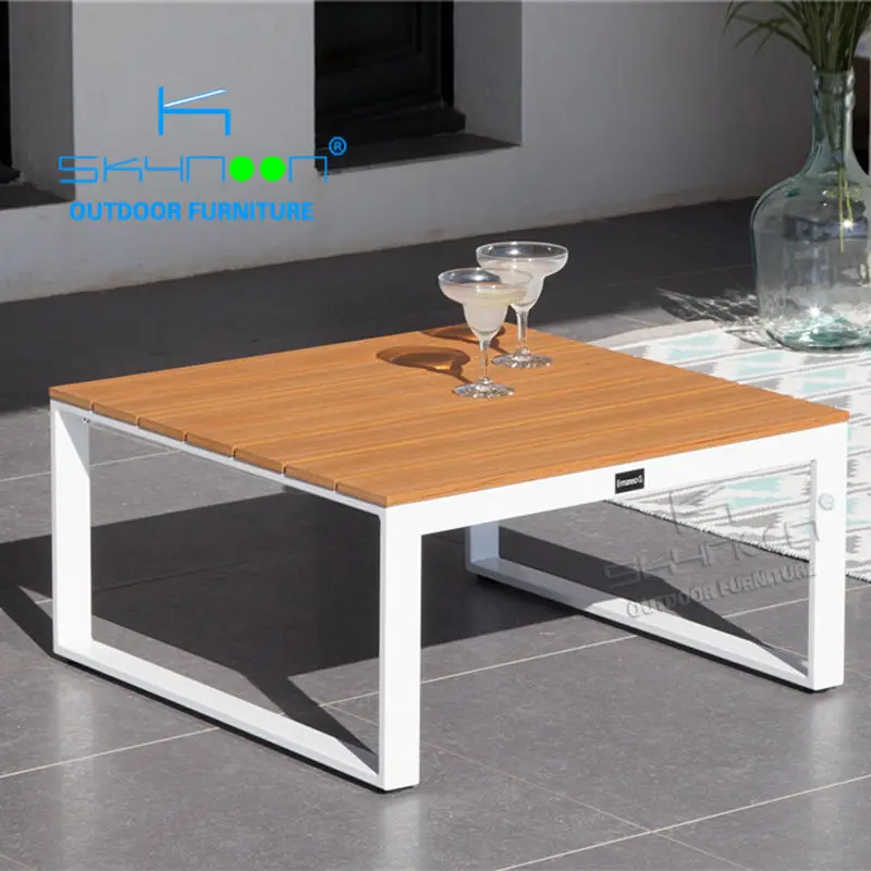 Mesa de piscina personalizada de alta calidad, mesa lateral de madera para exteriores, venta al por mayor, 32182E