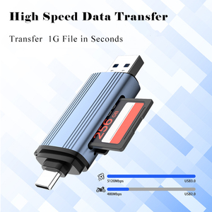 适用于笔记本电脑的高质量2合1 SD TF C型和USB A 3.0存储器OTG读卡器适配器 - Product Image 3