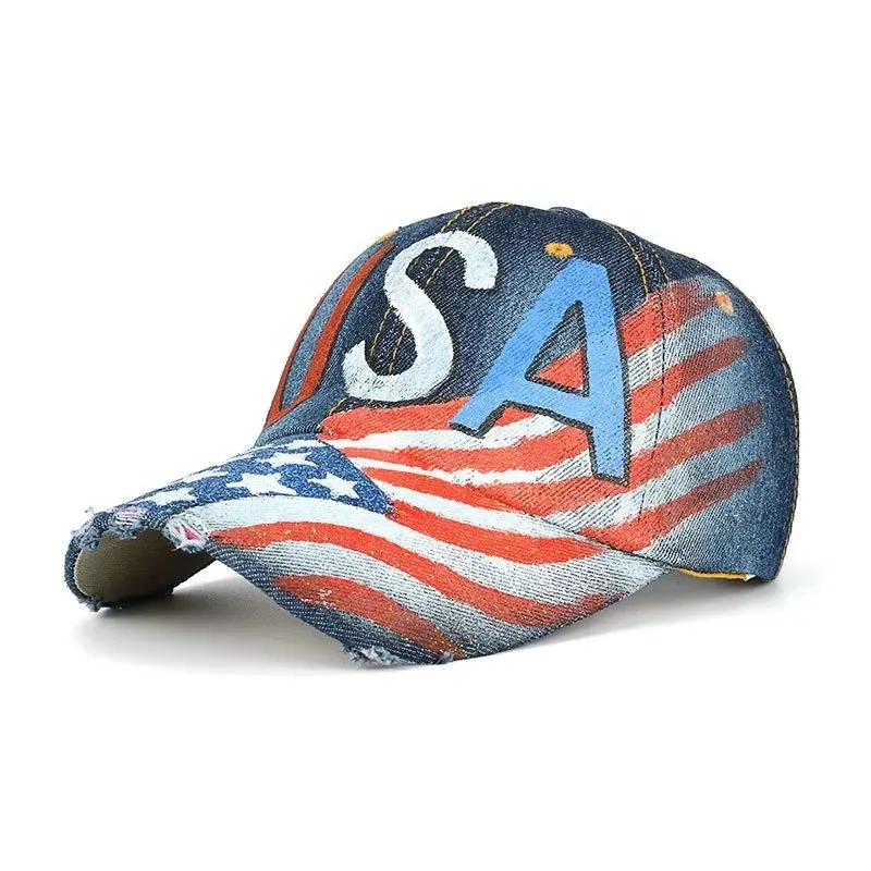 America Bandiera stampata a mano creativo di alta qualità classici cappelli da baseball con il logo