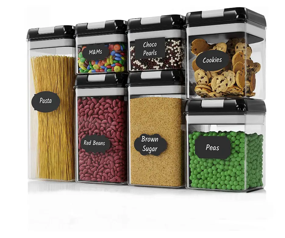 Commercio all'ingrosso grande frigorifero di plastica ermetico cereali riso cibo pane contenitori per cereali altri contenitori di stoccaggio set