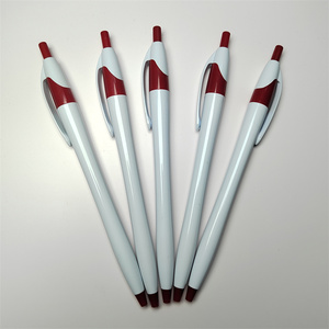 促销定制圆珠笔塑料白色圆珠笔，印有广告标志 - Product Image 1