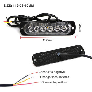 Waterproof <strong>6</strong> <strong>Led</strong> 12 24 <strong>Volt</strong> Emergency Strobe Flasher Light for Vehicle Motorcycle Warning Light - Product Image 5