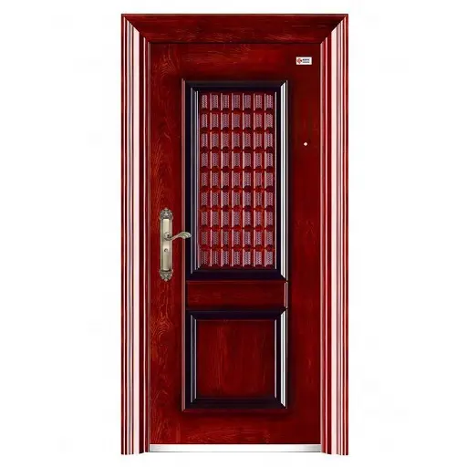 Modern Design Exterior Main Single Leaf Safety Door High Security Front Steel Door