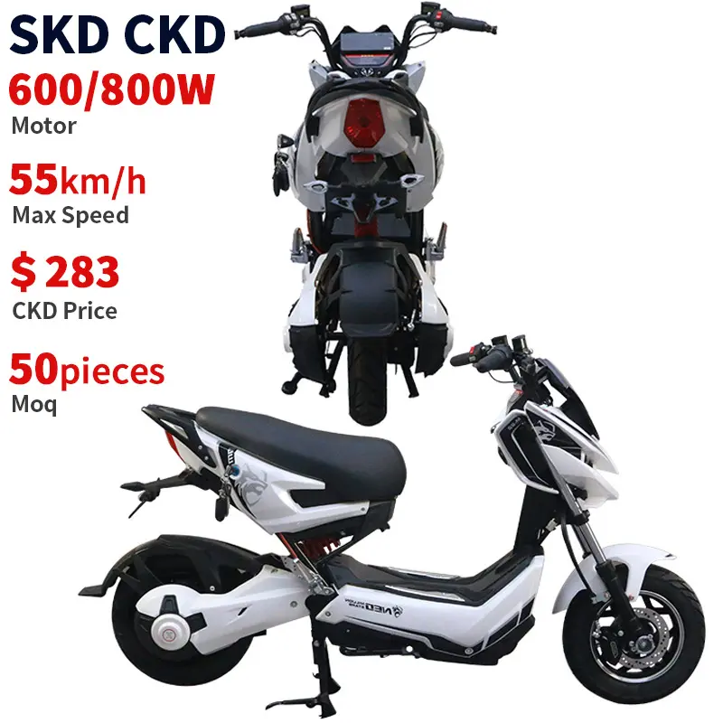 دراجة كهربائية CKD بقدرة 600 وات و 800 وات رخيصة الثمن من المصنع للبيع بالجملة بسرعة قصوى تصل إلى 55 كم/ساعة، دراجة كهربائية عالية السرعة، سكوتر