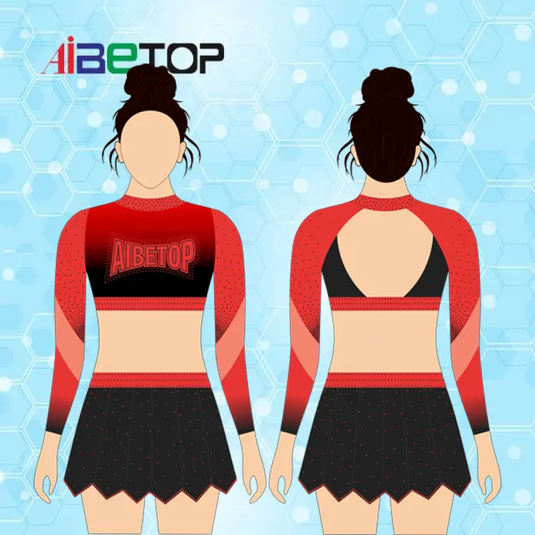 Sublimation Cheerleading Uniform Red Cheerleader Costume