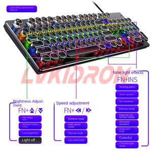 Teclado profesional con iluminación RGB, ergonómico, programable, rico en funciones, teclado para juegos de eje mecánico, teclados - Product Image 6