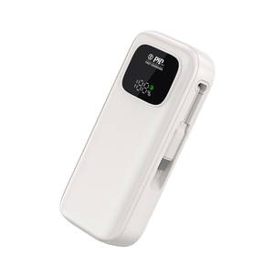 ホット販売ODM 10000mah LEDライトディスプレイカスタムロゴクイックチャージ30Wパワーバッテリーケーブル付き急速充電パワーバンク - Product Image 1